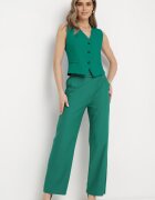 h&s Pantaloni Largi Verde Paper Bag cu Curea și Buzunare Wrenika