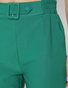 h&s Pantaloni Largi Verde Paper Bag cu Curea și Buzunare Wrenika