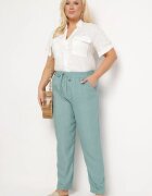 h&s Pantaloni Mentă cu Legătură în Talie și Buzunare Truvolia