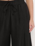 h&s Pantaloni negri cu croială largă cu talie înaltă și cu cordon Telarieta
