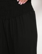 h&s Pantaloni Negri cu Picior Drept și cu Elastic Încrețit în Talie Perdila