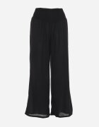 h&s Pantaloni Negri cu Picior Drept și cu Elastic Încrețit în Talie Perdila
