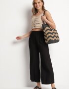 h&s Pantaloni Negri Largi tip Palazzo cu Talie Înaltă Varlevi