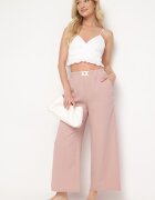 h&s Pantaloni Palazzo Larghi roz deschis cu talie înaltă și elastic în talie Biofina