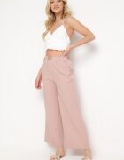 h&s Pantaloni Palazzo Larghi roz deschis cu talie înaltă și elastic în talie Biofina