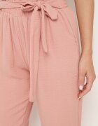h&s Pantaloni roz închis cu bandă elastică în talie și talie înaltă decorați cu o legătură la brâu Dimity