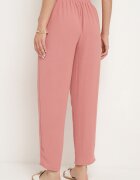 h&s Pantaloni Roz închis cu elastic și șnur în talie cu buzunare și talie înaltă Dimattia