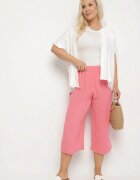 h&s Pantaloni Roz Largi cu Talie Înaltă Elastic în Talie și Crăci 3/4 Levolia