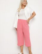 h&s Pantaloni Roz Largi cu Talie Înaltă Elastic în Talie și Crăci 3/4 Levolia