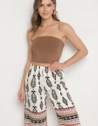 h&s Pantaloni scurți Bej deschiși cu talie înaltă și cu model etnic Filanetia
