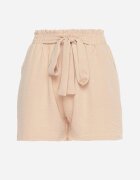 h&s Pantaloni scurți Bej largi cu talie înaltă și elastic în talie cu șnur pentru reglare Tiamatis