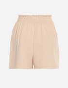 h&s Pantaloni scurți Bej largi cu talie înaltă și elastic în talie cu șnur pentru reglare Tiamatis