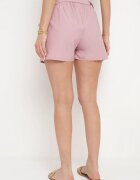 h&s Pantaloni scurți Bermude Violet cu Bumbac și Talie Înaltă Decorate cu Legătură Rosavia