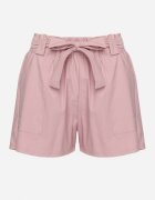 h&s Pantaloni scurți Bermude Violet cu Bumbac și Talie Înaltă Decorate cu Legătură Rosavia