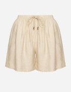 h&s Pantaloni scurți din Bumbac Bej cu Talie Înaltă Decorați cu Legătură Filomira