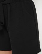 h&s Pantaloni scurți Negri cu Talie Înaltă și Elastic în Talie Decorați cu Legătură Mevalica