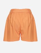 h&s Pantaloni scurți portocalii Bermuda din bumbac și talie înaltă cu șnur decorativ Rosavia
