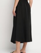 h&s Pantaloni tip Culotte Negri Largi Decorați cu încrețituri Fenalida