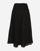 h&s Pantaloni tip Culotte Negri Largi Decorați cu încrețituri Fenalida