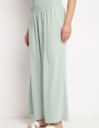 h&s Pantaloni Verde deschis cu croială dreaptă și elastic încrețit în talie Perdila
