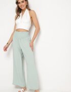 h&s Pantaloni Verde deschis cu croială dreaptă și elastic încrețit în talie Perdila