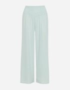 h&s Pantaloni Verde deschis cu croială dreaptă și elastic încrețit în talie Perdila