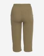 h&s Pantaloni Verde închis Largi cu talie înaltă cu elastic în talie și lungime 3/4 Levolia