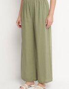 h&s Pantaloni verde închis largi Tip Palazzo cu talie înaltă Sellevia