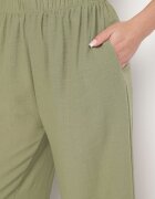 h&s Pantaloni verde închis largi Tip Palazzo cu talie înaltă Sellevia