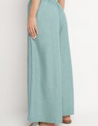 h&s Pantaloni Verde Mentă cu Croială Largă cu Talie Înaltă și Legare Telarieta