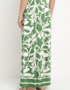 h&s Pantaloni Verzi Largi cu Talie Înaltă cu Imprimeu Floral Tolirida