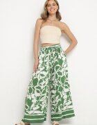 h&s Pantaloni Verzi Largi cu Talie Înaltă cu Imprimeu Floral Tolirida