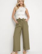 h&s Pantaloni Verzi Palazzo cu croi larg cu talie înaltă și legătură Araloria