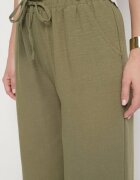 h&s Pantaloni Verzi Palazzo cu croi larg cu talie înaltă și legătură Araloria
