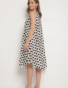h&s Rochie Alb-Negru croi drept Fără mâneci Cu buline Fevasine