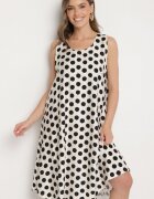 h&s Rochie Alb-Negru croi drept Fără mâneci Cu buline Fevasine