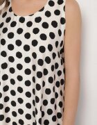 h&s Rochie Alb-Negru croi drept Fără mâneci Cu buline Fevasine