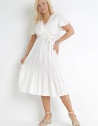 h&s Rochie Albă Cloș cu Cordon legat Firiel
