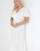 h&s Rochie Albă Cloș cu Cordon legat Firiel