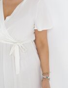 h&s Rochie Albă Cloș cu Cordon legat Firiel