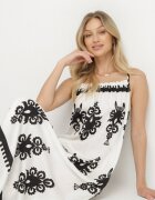 h&s Rochie Albă cu croi evazat pe bretele cu model etnic Revoniae