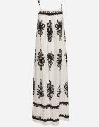 h&s Rochie Albă cu croi evazat pe bretele cu model etnic Revoniae