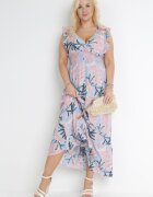 h&s Rochie Albastră Maxi cu Elastice în Talie și Decolteu petrecut Elysa