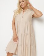 h&s Rochie Bej cu croi evazat cu decolteu în V Meverina