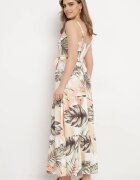 h&s Rochie bej deschis cu bretele cu decolteu petrecut și cu motiv floral Obilena