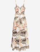 h&s Rochie bej deschis cu bretele cu decolteu petrecut și cu motiv floral Obilena