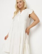 h&s Rochie Bej deschis cu croi evazat cu decolteu în V Meverina