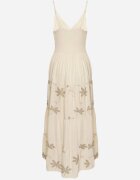 h&s Rochie Bej-deschisă din viscoză cu bretele decorată cu broderie Telanelis