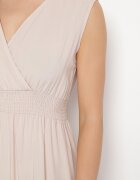 h&s Rochie bej din viscoză cu croială petrecută cu volan Uliria