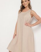 h&s Rochie Bej Evazată Clasică Lunetira